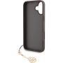 Guess Калъф 4G Charms за iPhone 16 - кафяв