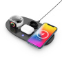 3-в-1 безжична стойка с държач за слушалки за iPhone / Apple Watch / AirPods - 15W - черен