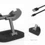 F22 4-в-1 сгъваема магнитна безжична стойка за iPhone / Apple Watch / AirPods / Apple Pencil - 15W - черна