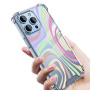 Кейс с абстрактен вълнообразен модел и подсилени ъгли за iPhone 16 Pro - син