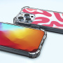 Кейс с абстрактен вълнообразен модел и подсилени ъгли за iPhone 16 Pro - син