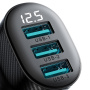 Автомобилно зарядно JOYROOM CCD03 с дисплей и портове 3x USB-A - 17W - черно
