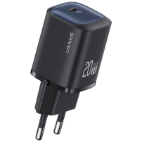 USAMS CC248 бързо зареждащ адаптер с USB-C порт - 20W - черен
