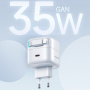 USAMS US-CC209 комплект адаптер с USB-C порт и прибиращ се Lightning кабел - 35W - черен