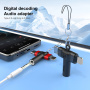 2в1 аудио адаптер - 3,5 мм жак към USB-C / Lightning - сив