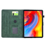 Калъф Калъф Card Slot Flower Pattern Case за iPad 10.2" (2019-2021) / Air 3 (2019) / Pro 10.5" - Тъмнозелен