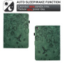Калъф Калъф Card Slot Flower Pattern Case за iPad 10.2" (2019-2021) / Air 3 (2019) / Pro 10.5" - Тъмнозелен