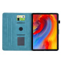Калъф със слот за карта и тема с цветя за iPad 10.2" (2019-2021) / Air 3 (2019) / Pro 10.5" - тюркоаз