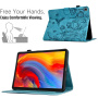 Калъф със слот за карта и тема с цветя за iPad 10.2" (2019-2021) / Air 3 (2019) / Pro 10.5" - тюркоаз