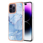 Мраморен защитен капак за iPhone 16 Pro Max - син