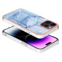 Мраморен защитен капак за iPhone 16 Pro Max - син