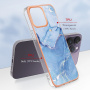 Мраморен защитен капак за iPhone 16 Pro Max - син