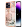Мраморен защитен капак за iPhone 16 Pro - светло розов