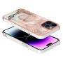 Мраморен защитен капак за iPhone 16 Pro - светло розов