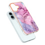 Мраморен защитен капак за iPhone 16 - розово лилав