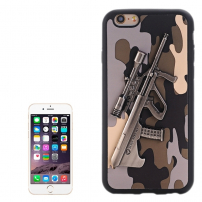 Пластмасов кейс с мотива на 3D пушката Steyr AUG A1 за Apple iPhone 6S / 6 - сив