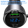 Комплект за кола Yesido Y58 със USB-C / USB-A портове и Lightning и USB-C кабел - 60W - 1,2 m - черен