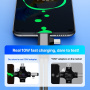 редуктор 2в1 за аудио и зареждане - 3,5 мм жак / USB-C към USB-C / Lightning - сив