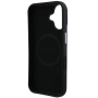 Guess Калъф Grained Triangle Logo Cover с MagSafe за iPhone 16 - Черен