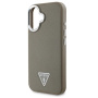 Guess Калъф Grained Triangle Logo Cover с MagSafe за iPhone 16 - Кафяв