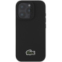 Lacoste Iconic Petit Pique Woven Logo Cover с MagSafe за iPhone 16 Pro - черен
