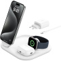 BELKIN Boost Charge 3 в 1 сгъваема магнитна безжична стойка за iPhone / Apple Watch / AirPods - 15W - бяла