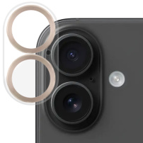 NORTHJO Закалено стъкло с метални рамки за защита на лещите на камерата за iPhone 16 / 16 Plus - златисто