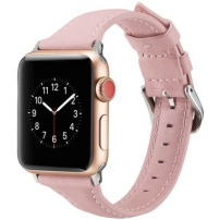 Стилна каишка от кожа за Apple Watch 42mm / 41mm / 40mm / 38mm - розова