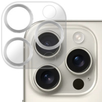 NORTHJO Закалено стъкло с метални рамки за защита на лещите на камерата за iPhone 16 Pro / 16 Pro Max - Сребрист