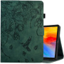 Калъф Калъф Card Slot Flower Pattern Case за iPad 10.2" (2019-2021) / Air 3 (2019) / Pro 10.5" - Тъмнозелен
