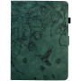 Калъф Калъф Card Slot Flower Pattern Case за iPad 10.2" (2019-2021) / Air 3 (2019) / Pro 10.5" - Тъмнозелен