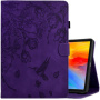 Калъф със слот за карта и тема с цветя за iPad 10.2" (2019-2021) / Air 3 (2019) / Pro 10.5" - лилав