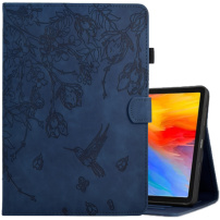 Калъф със слот за карта и дизайн на цветя за iPad 9.7" (2017/2018) / Air 1 / 2 / Pro 9.7" - тъмно син