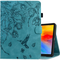 Калъф със слот за карта и шарка на цветя за iPad 9.7" (2017/2018) / Air 1 / 2 / Pro 9.7" - тюркоаз