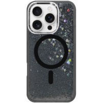 Кейс с плаващи пайети и MagSafe за iPhone 16 Pro - сив