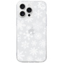 Меко прозрачно покритие с мотив снежинка за iPhone 16 Pro Max - бяло