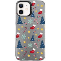 Защитен капак с коледен мотив за iPhone 12 / 12 Pro - сив