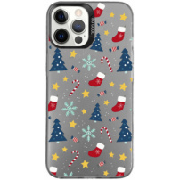 Защитно покритие с коледна тематика за iPhone 12 Pro Max - сиво