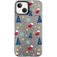 Защитен капак с коледен мотив за iPhone 14 Plus - сив