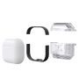 Устойчив прозрачен калъф с цветна рамка за AirPods 4 / 5 - лилав