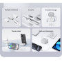 USAMS Комплект US-SJ650 с прибиращи се USB-C кабели, адаптери и игла - лилав