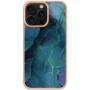 Мраморен защитен капак за iPhone 16 Pro Max - нафта