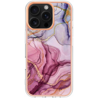 Мраморен защитен капак за iPhone 16 Pro Max - розов