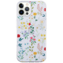 Блестящ прозрачен кейс за iPhone 12 Pro Max - цъфтяща поляна