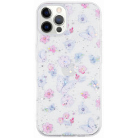 Блестящ прозрачен кейс за iPhone 12 Pro Max - пеперуди
