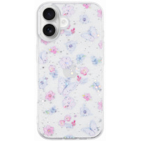 Блестящ прозрачен капак за iPhone 16 Plus - пеперуди