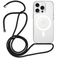 Прозрачен капак с шнур и MagSafe за iPhone 13 Pro - черен