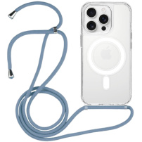 Прозрачен капак с шнур и MagSafe за iPhone 13 Pro Max - син