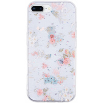 Блестящ прозрачен капак за iPhone 7 Plus / 8 Plus - цветя