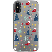 Защитно покритие с коледен мотив за iPhone XS Max - сиво